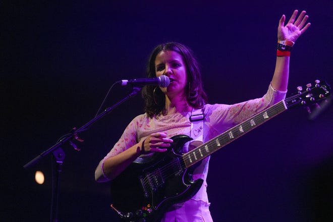 Carlotta Cosials of the band Hinds performs at ACL Live in the Moody Theater during South by Southwest on Friday, March, 15, 2024.