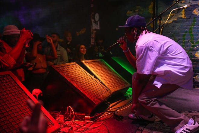 Yung D3mz performs at Flamingo Cantina during South by Southwest on Friday, March, 15, 2024.